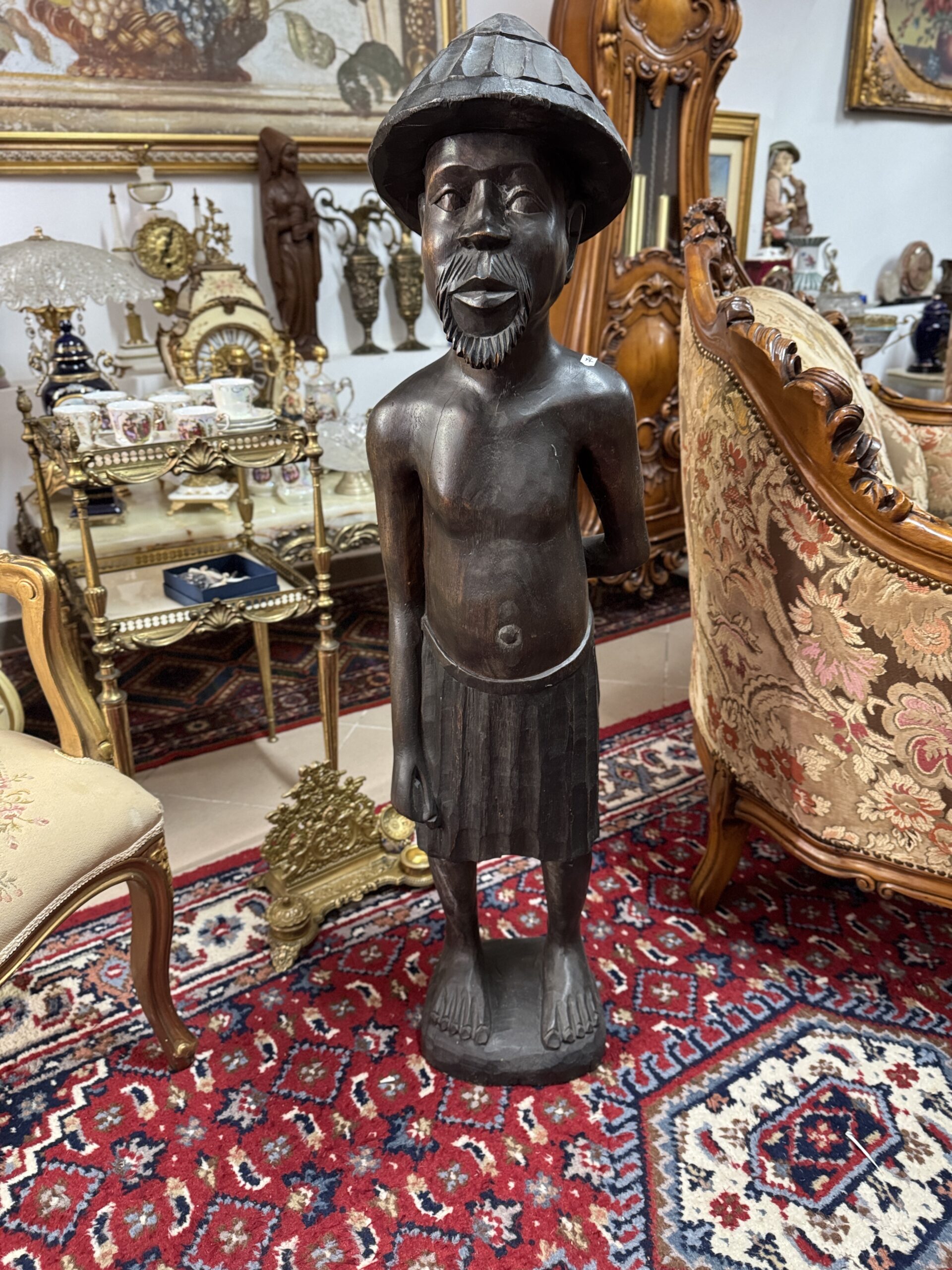 Statueta sculptură Africană din Lemn Masiv”