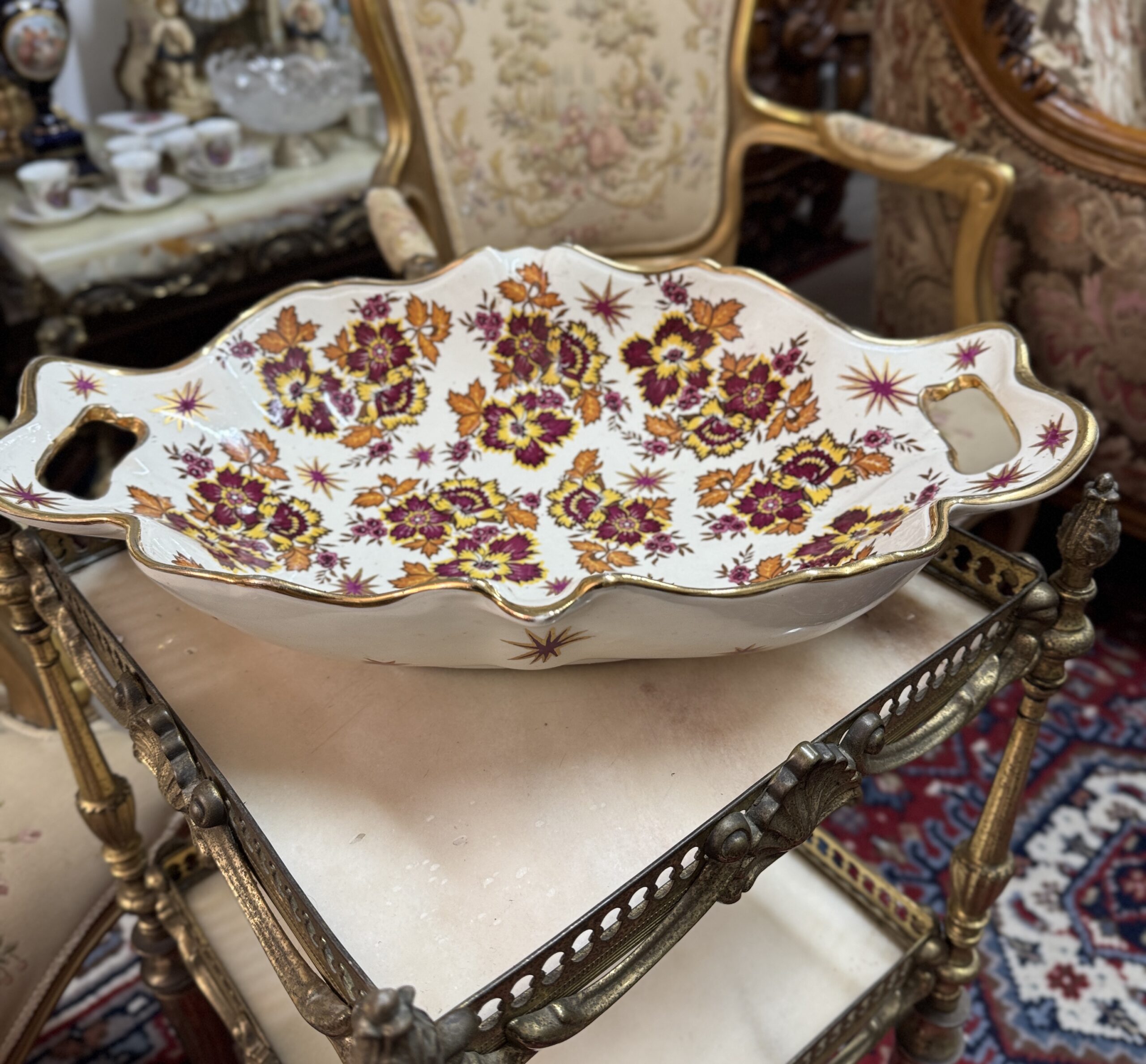 Fructiera platou decorativ belgian Boch Frères La Louvière