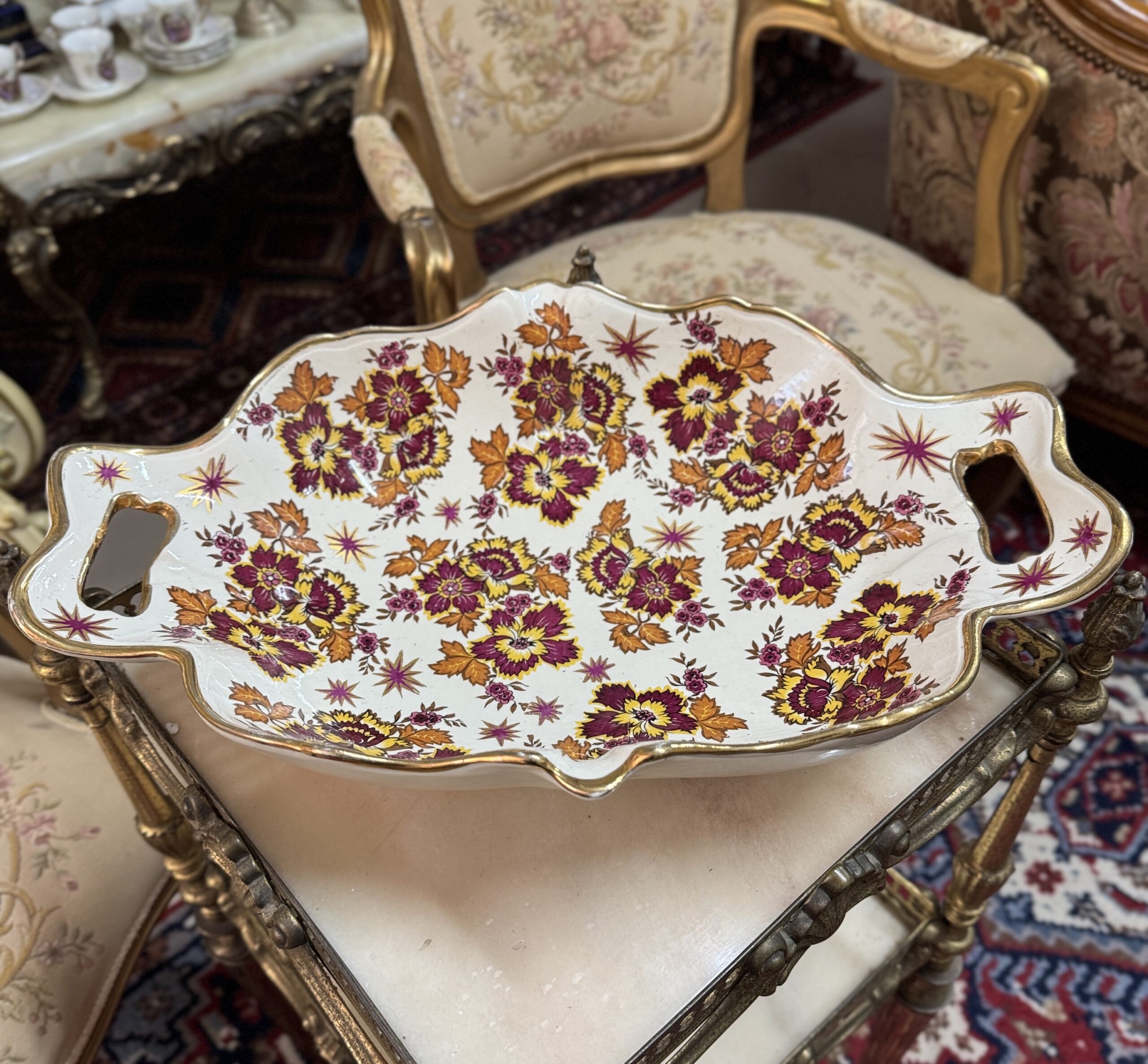 Fructiera platou decorativ belgian Boch Frères La Louvière