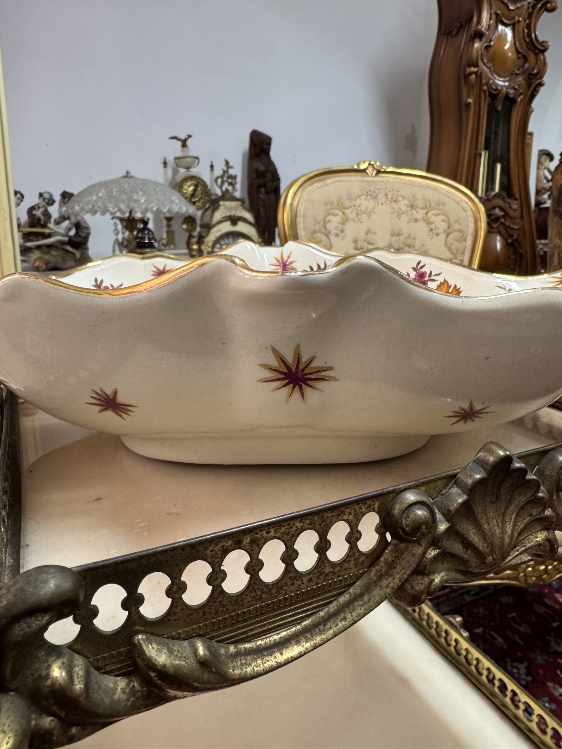 Fructiera platou decorativ belgian Boch Frères La Louvière - imagine 5