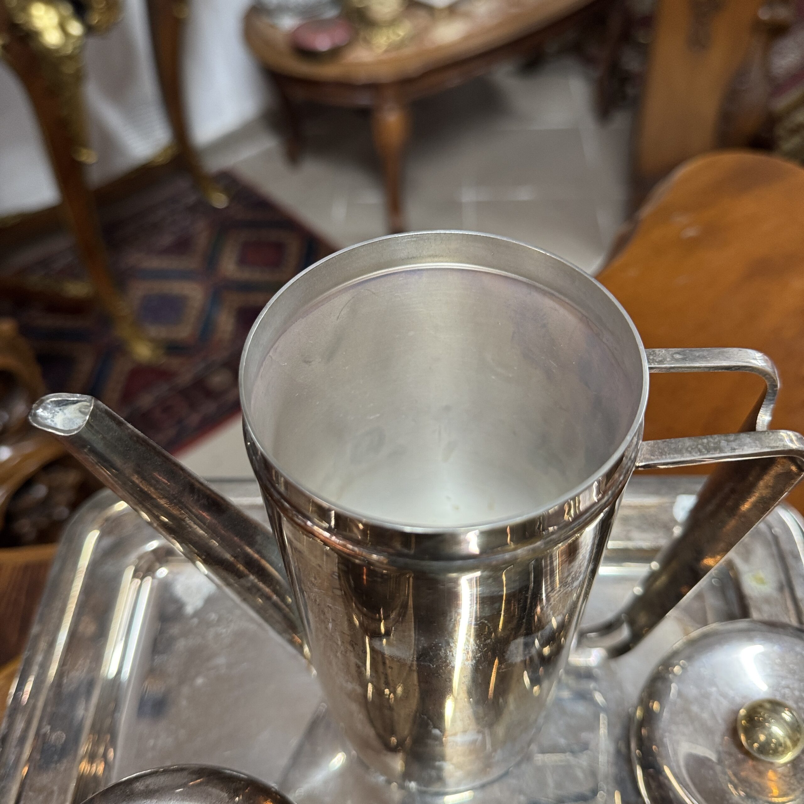 Set pentru servirea ceai,cafea– metal argintat - imagine 6