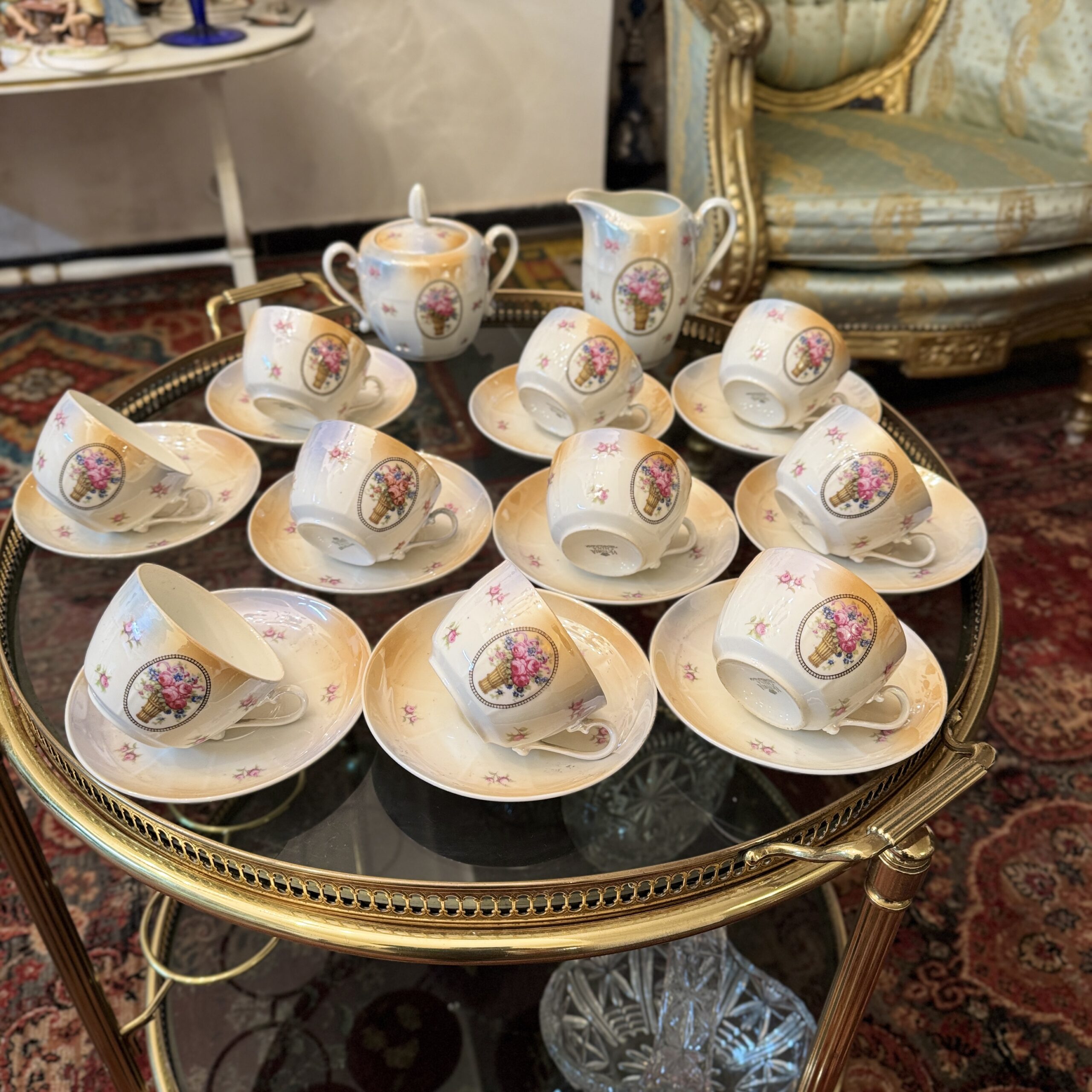 Set porțelan fin 10 persoane ceai/cafea Victoria Cehoslovacia