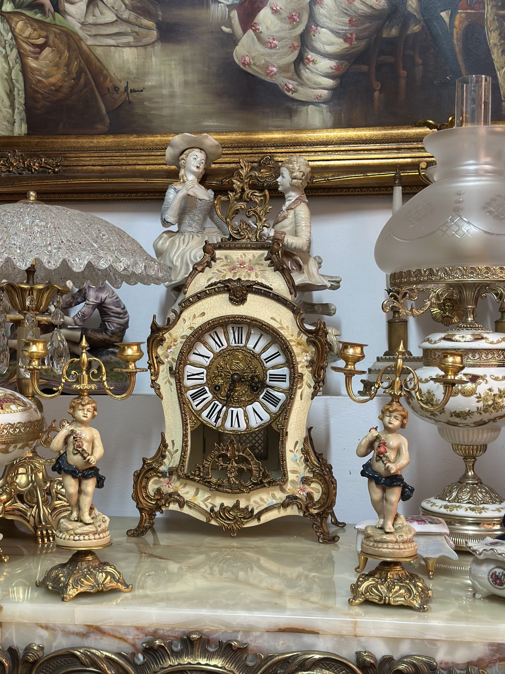 Ceas de semineu deosebit-stil baroc venetian