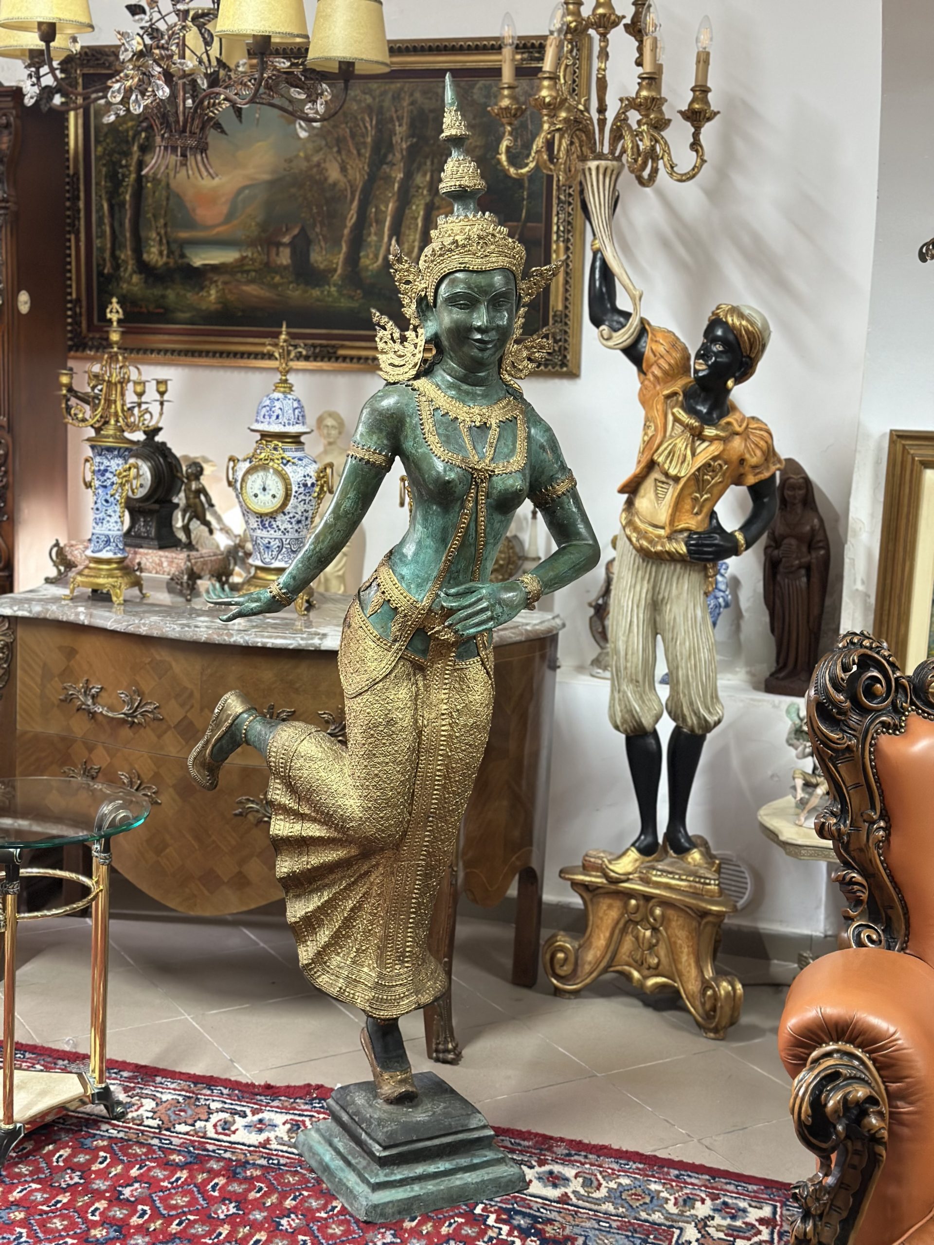 Raritate! Statueta de mari dimensiuni din bronz cultura asiatică