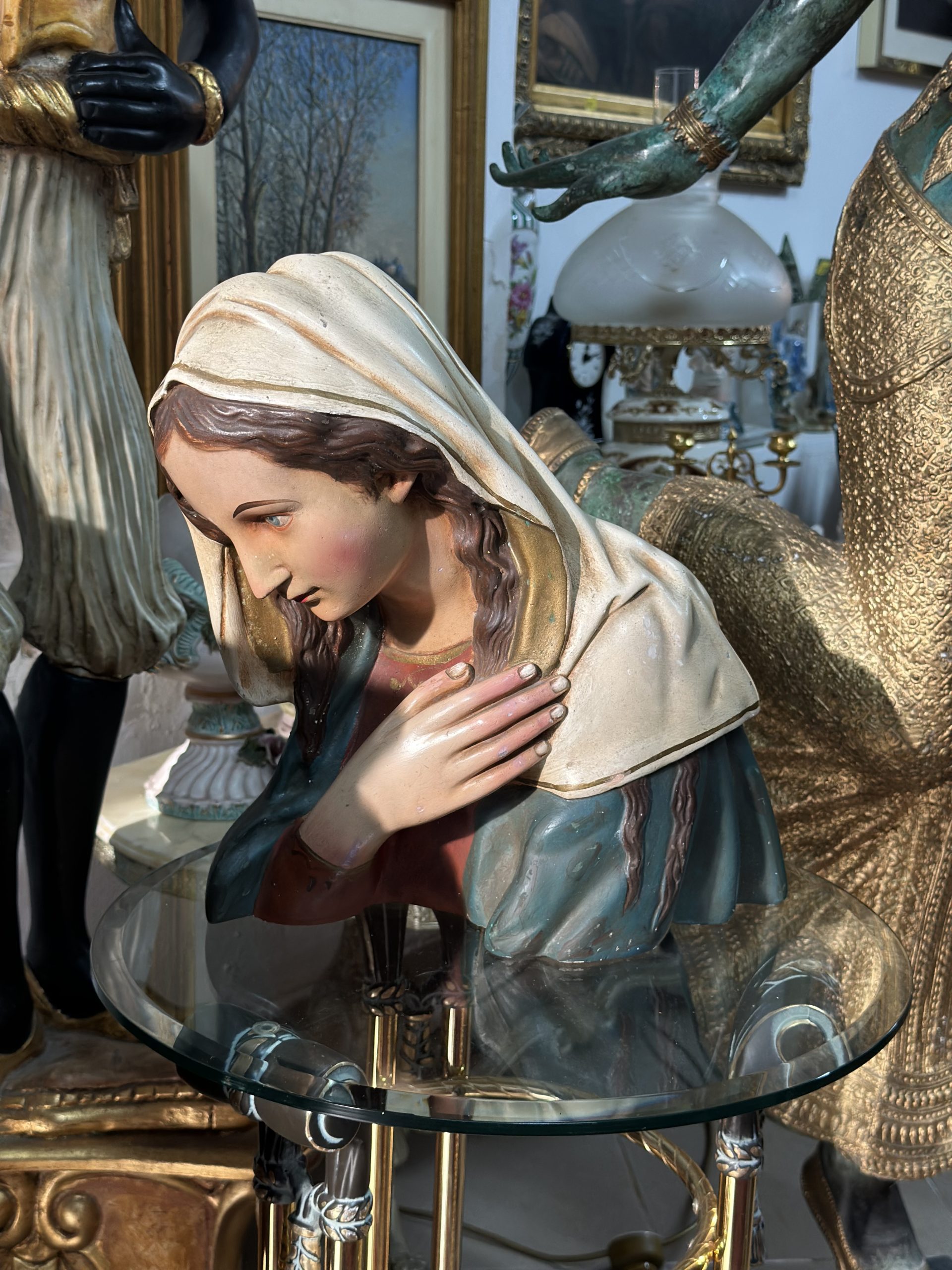 Statueta din ipsos-Fecioara Maria/Madonna-Art Deco, cca.1920✨