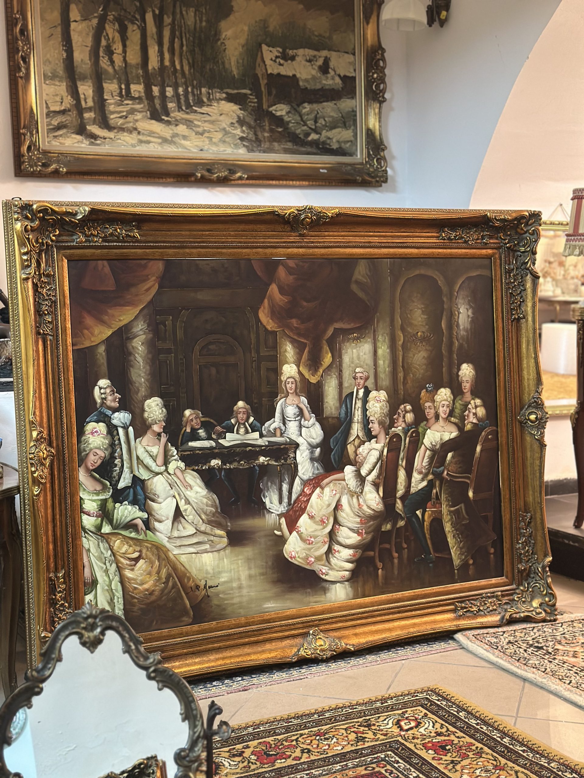 Pictura spectaculosa de mari dimensiuni-scena aristocratică