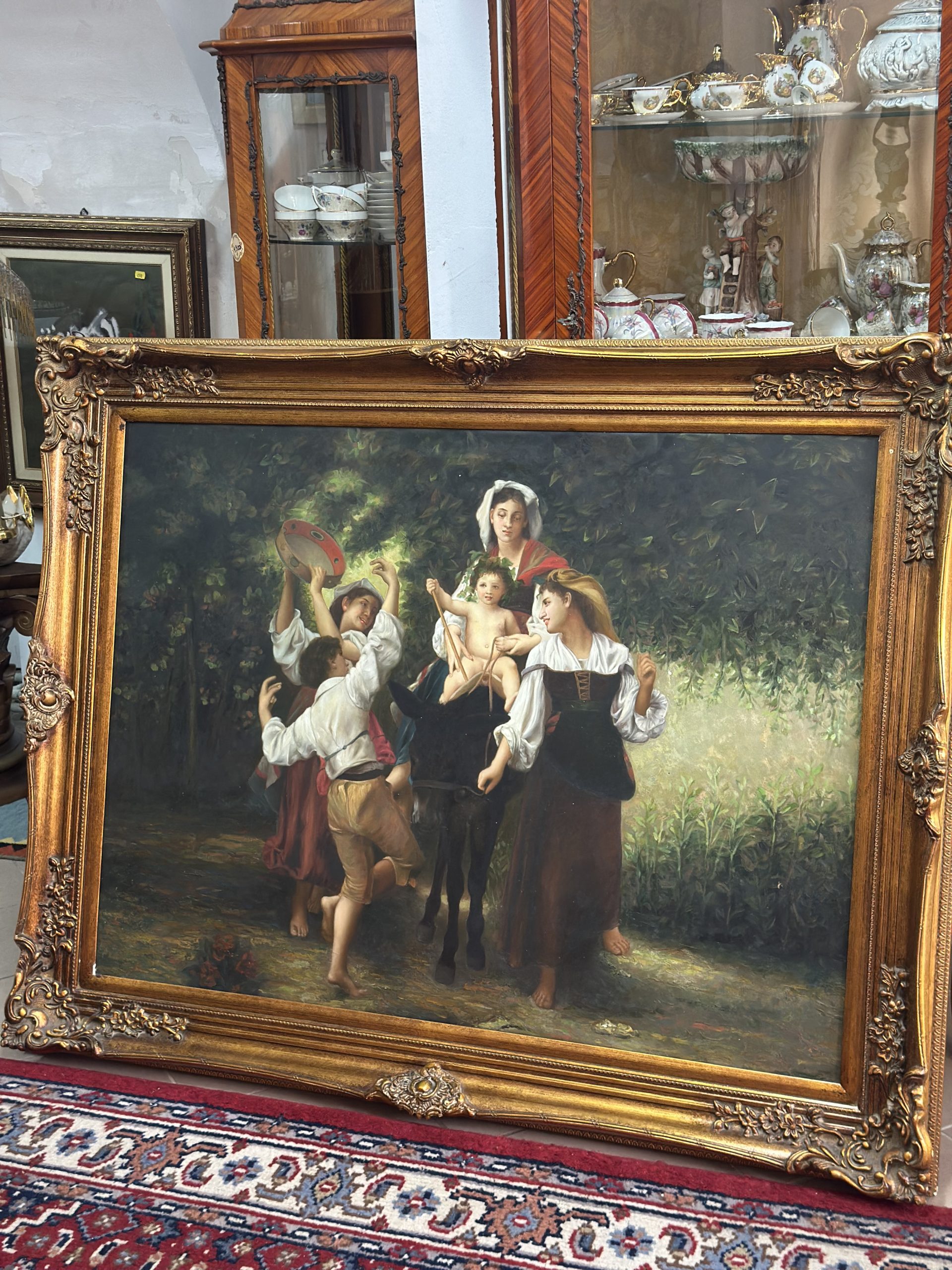 Pictura spectaculoasă de mare dimensiune cu rama baroc